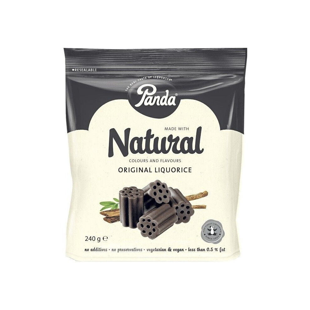 Panda Natural Original Liquorice Cuts (Bag) 240g x12