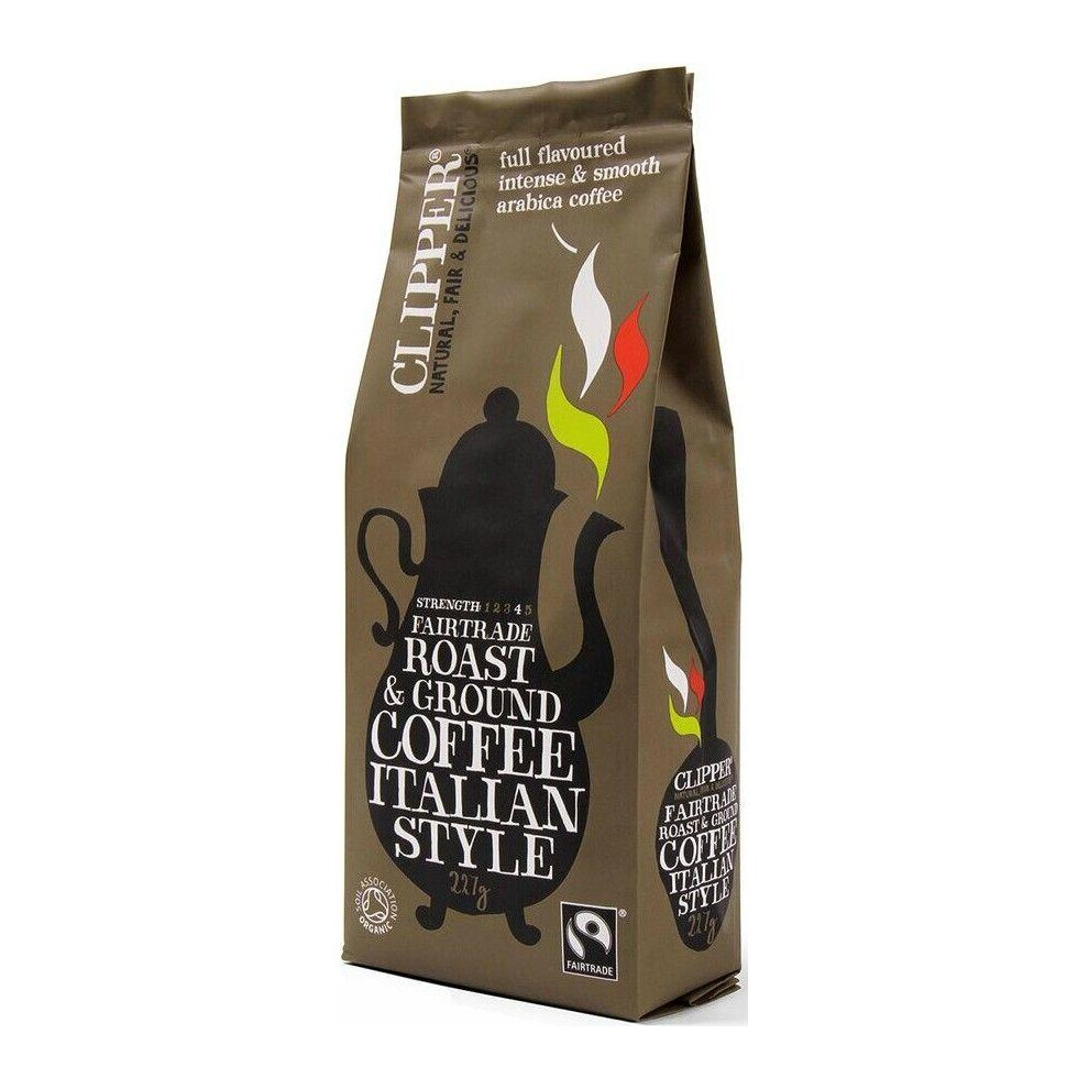 Clipper Org & Ft Italian Style R&G Coffee 227G X8