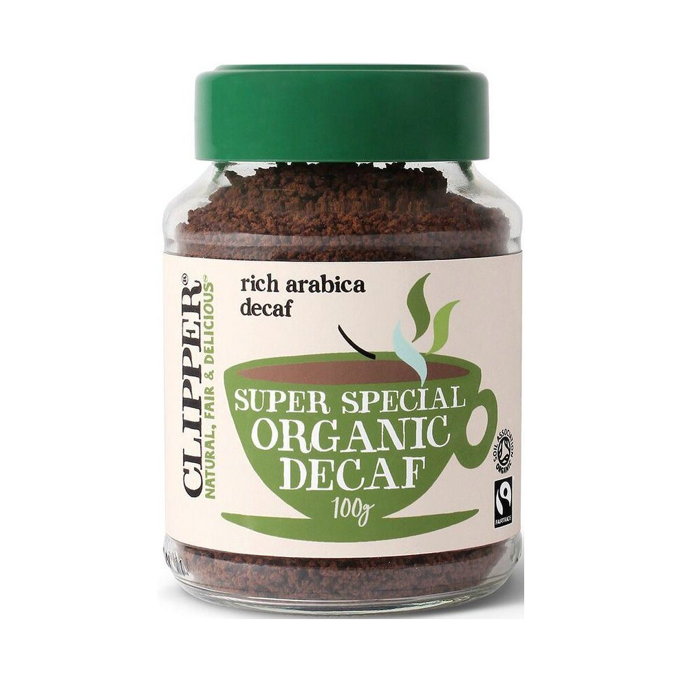 Clipper Organic And Fair Trade Medium Roast Instantâ Decaffeinated Coffee 100G X6