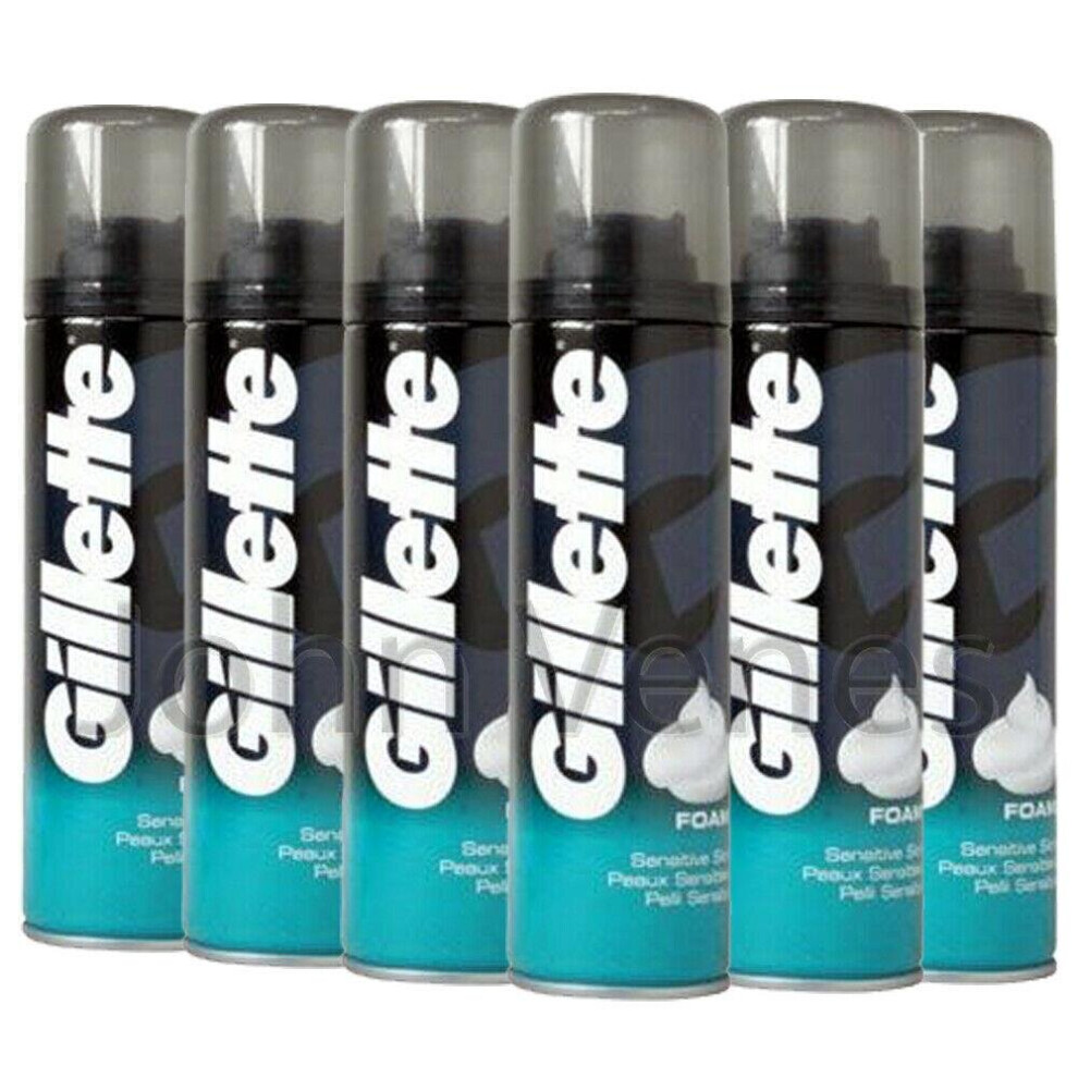 Gillette Shaving Foam - Sensitive 200ml x6