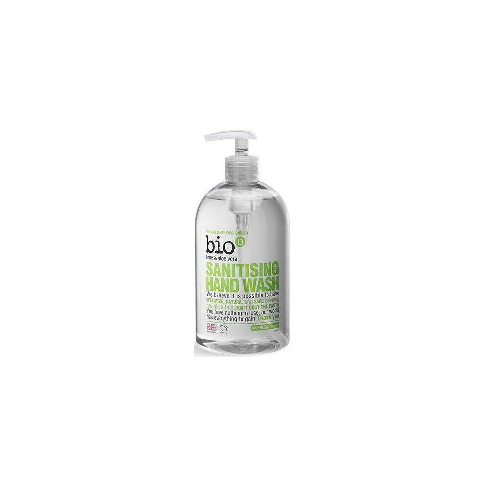 Bio-D Lime & Aloe Vera Sanitising Hand Wash 500Ml X6