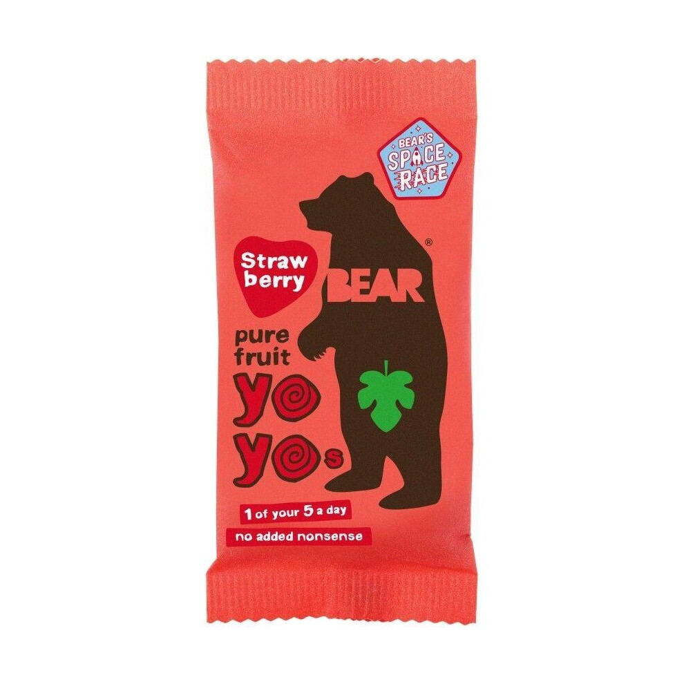 Bear Pure Fruit Strawberry Yoyos 20G X18 – Strawberry Flavored Fruit Snack, 18-Pack - Image 2