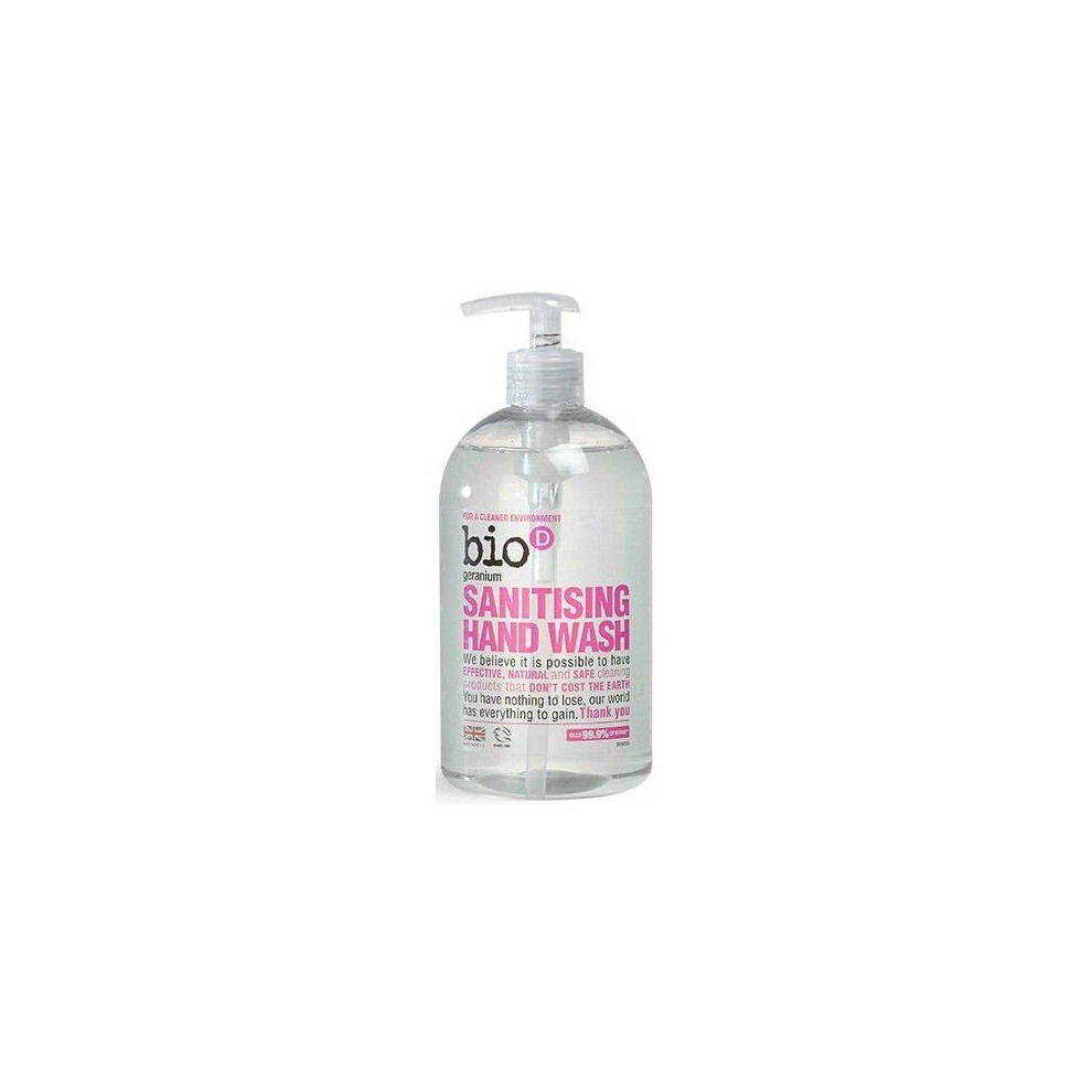 Bio-D Geranium Sanitising Hand Wash 500Ml X6