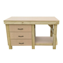 (5ft, With Back Panel) Wooden MDF Tool Cabinet Workbench With Storage Shelf