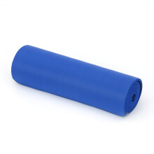 (Blue) 10mm Yoga Mat for Pilates Gym Exercise Carry Strap Thick Large Comfortable