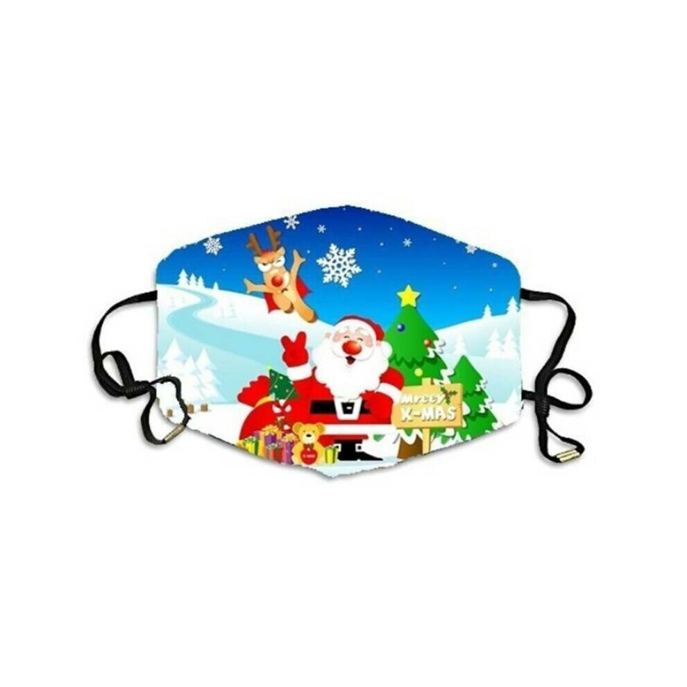 (#3- Xmas Santa Reindeer, 22*11.5 Cm) Christmas Face Masks Womens Mens Xmas Mouth Protection Cover Reusable 795340165631