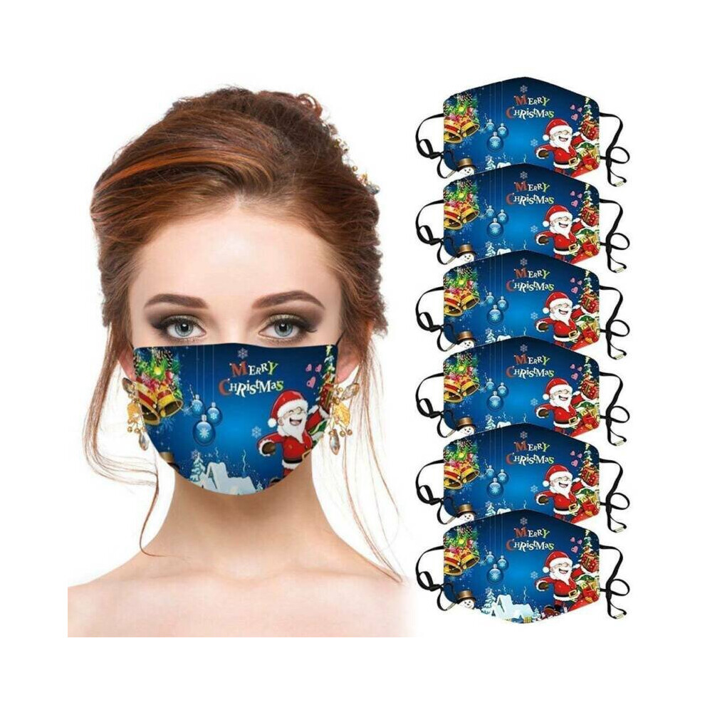 (#6, 22*11.5 Cm) Christmas Face Masks Womens Mens Xmas Mouth Protection Cover Reusable 795340165662