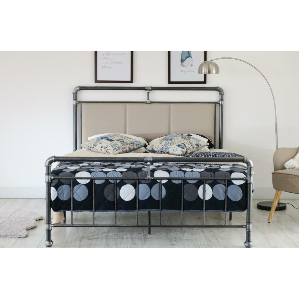 (3ft Single) Ebony Metal Bed Frame with Tanya Mattress