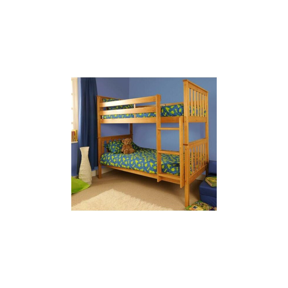 (Caramel) Chelsea Wooden Bunk Bed with Tanya Mattresses