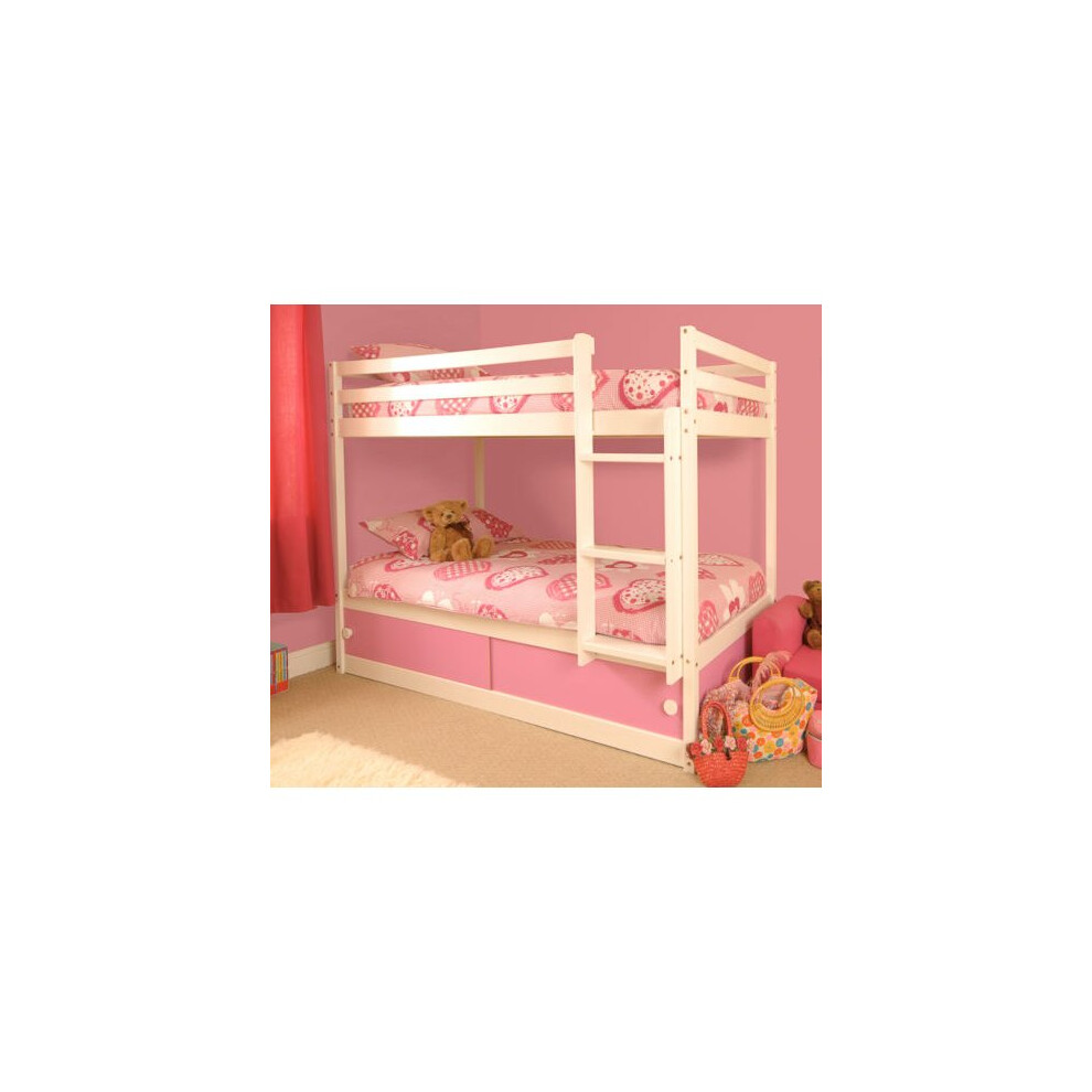 Comfy Living (Pink) Hamlet Wooden Slide Storage Bunk With Kerri Mattresses