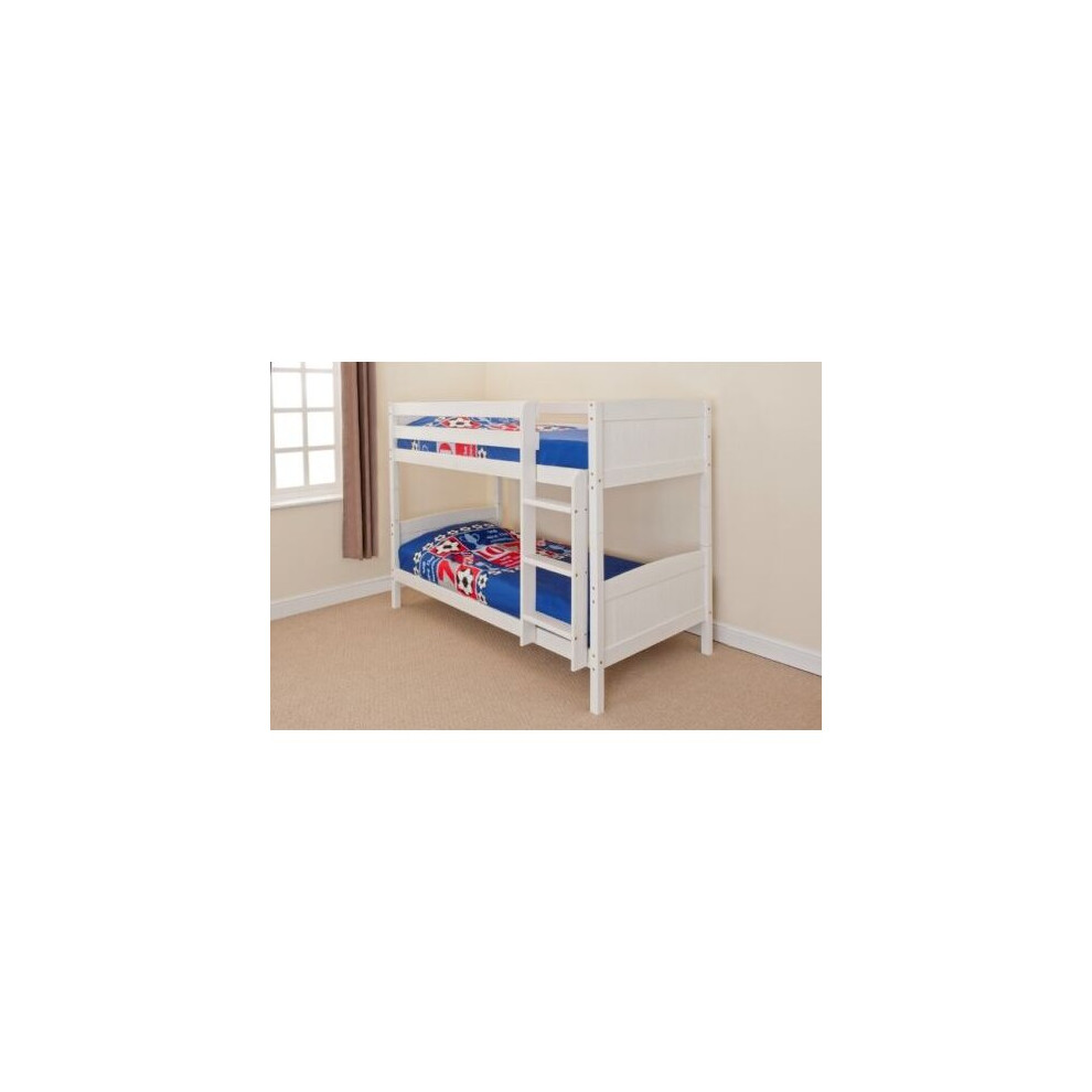 Comfy Living (White) Kensington Wooden Bunk Bed With Lucy Mattresses