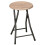 Folding Stool Folding Wood Stool Black Metal Frame 45cm Tall 1
