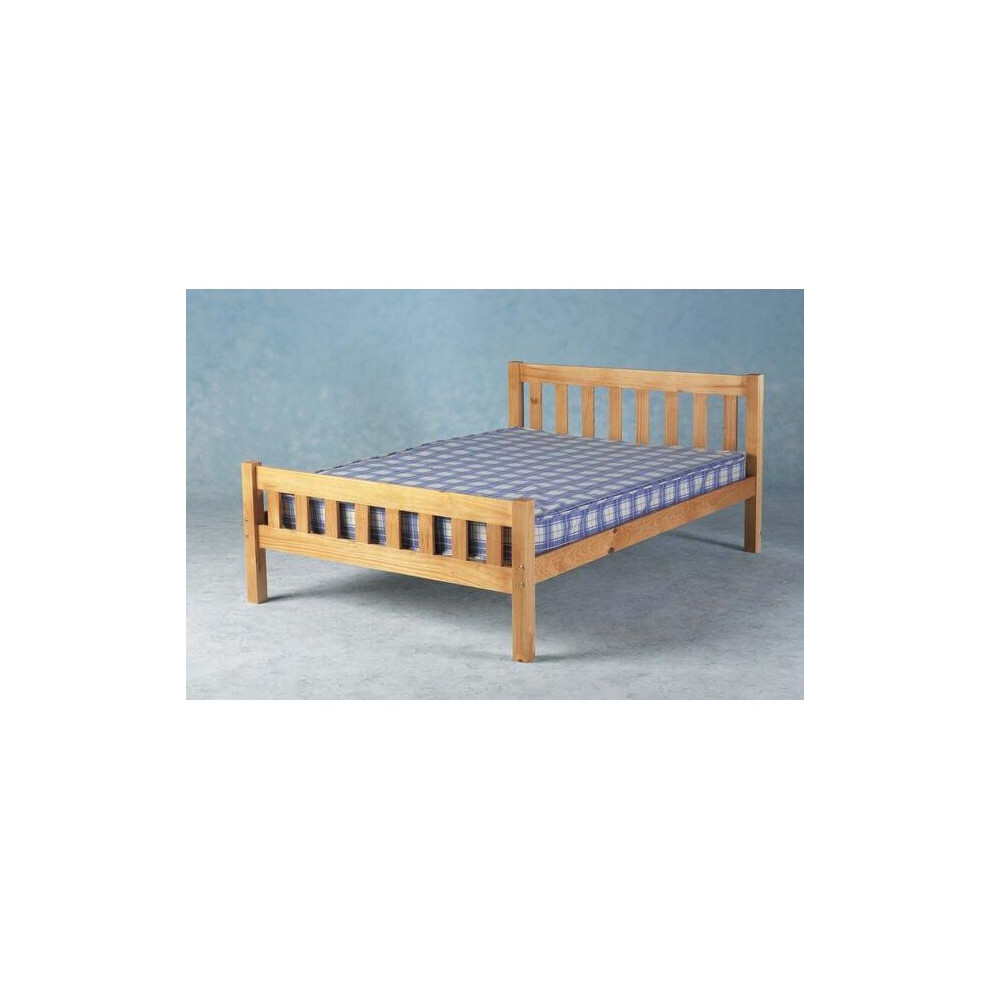 (3ft Single, Caramel) Sabile Wooden Bed Frame with Harper Mattress