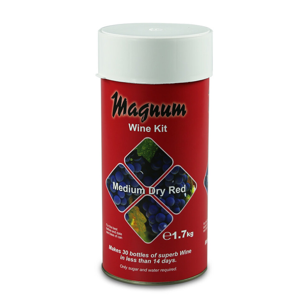 (Red, Medium Dry Red) Magnum 30 Bottle Wine Kit