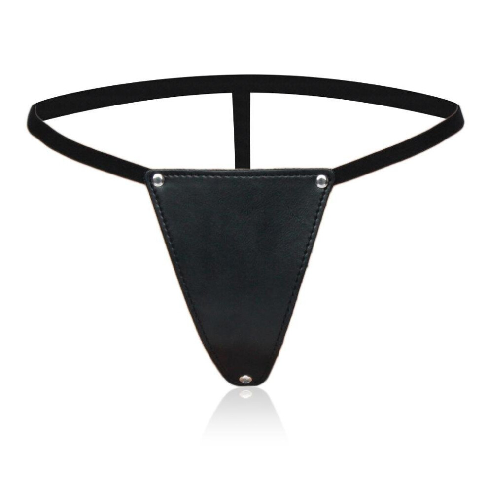The Room Of Doom Black Leather Strap Knickers