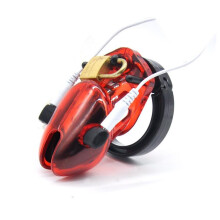 HW-SO200219 Electric Shock Chastity Cage with Lock Ring – Secure, Adjustable Electro-Stimulation Device for BDSM