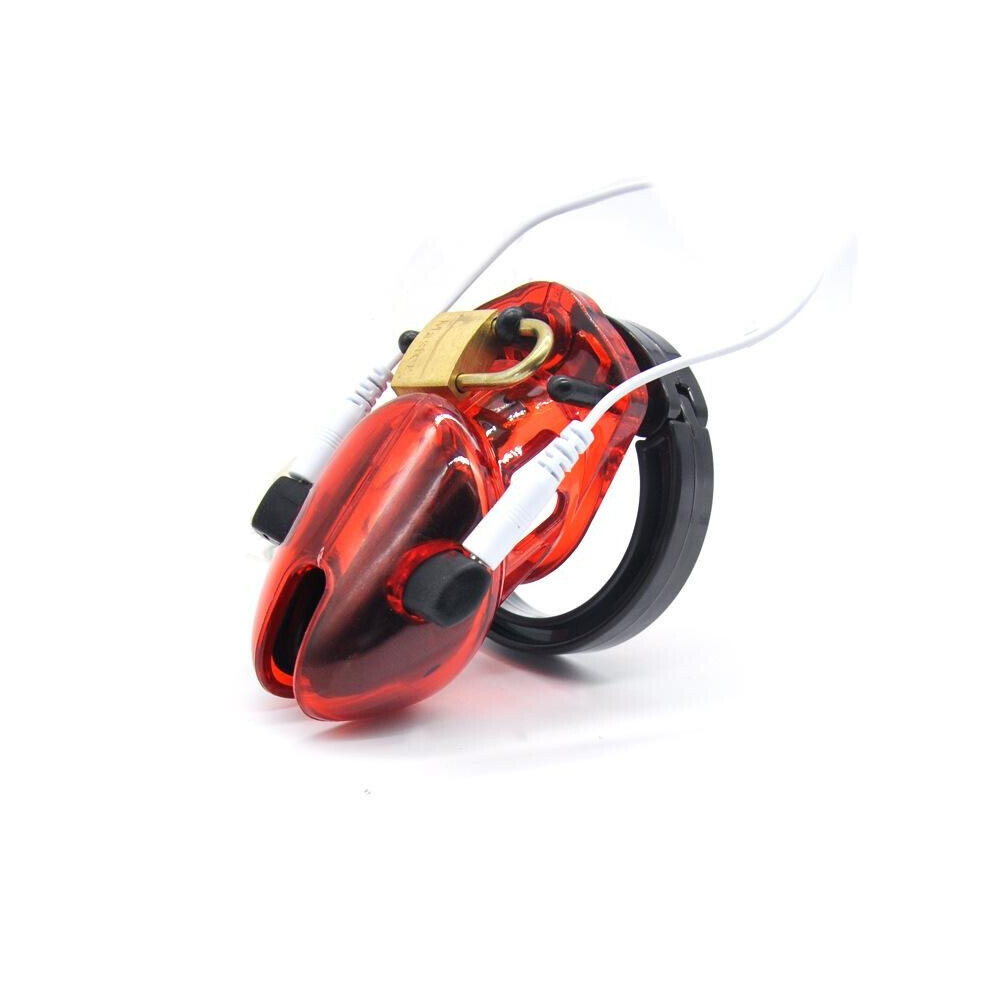 Electric Shock Chastity Cage with Lock Ring