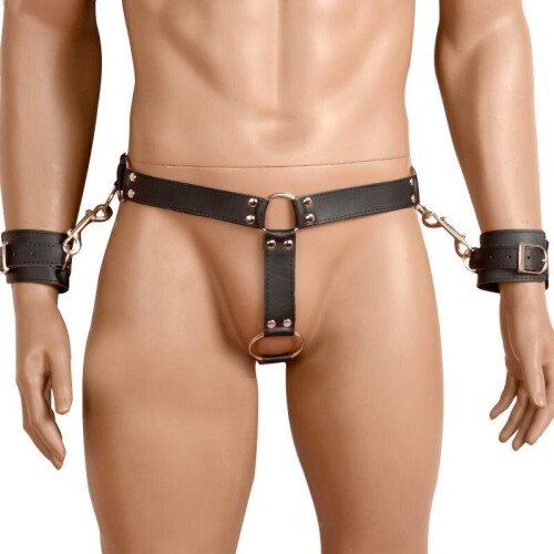 Male Chastity Harness and Cuffs