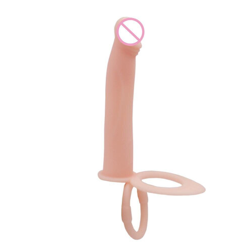 Silicone Dildo with Scrotum and Ball Ring