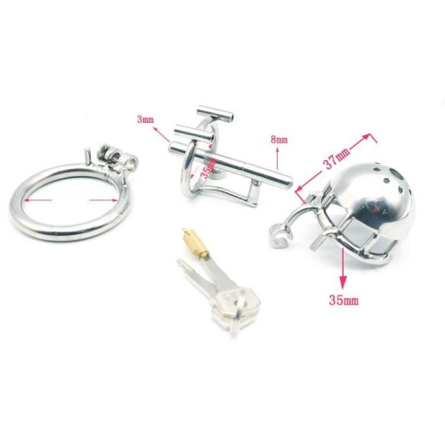 Lockable Chastity Cage with Urethral Pipe