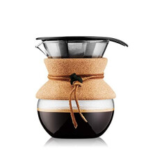 BODUM 11592-109 Pour Over Coffee Maker with Permanent Filter, 0.5 L, Cork, multi-layered, 13.8 x 11.5 x 15.4 cm