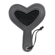 Heart Shaped Leather Paddle - Red