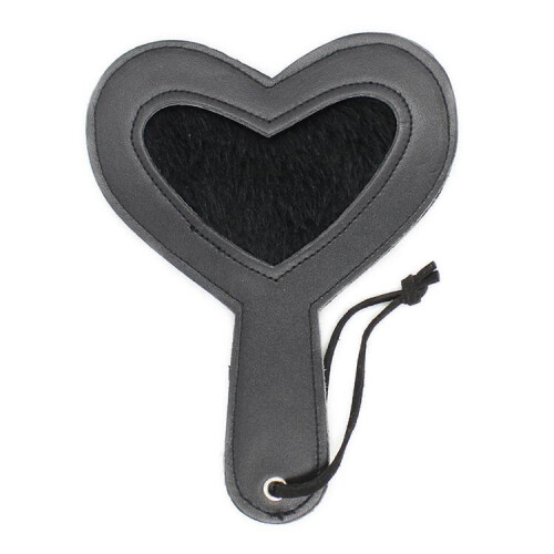 Heart Shaped Leather Paddle - Red