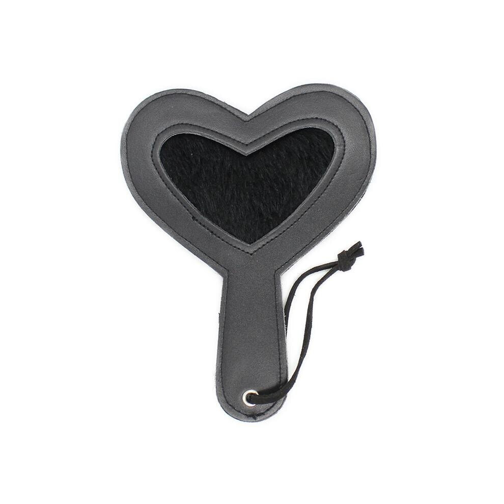 The Room Of Doom Black Heart Shaped Leather Paddle