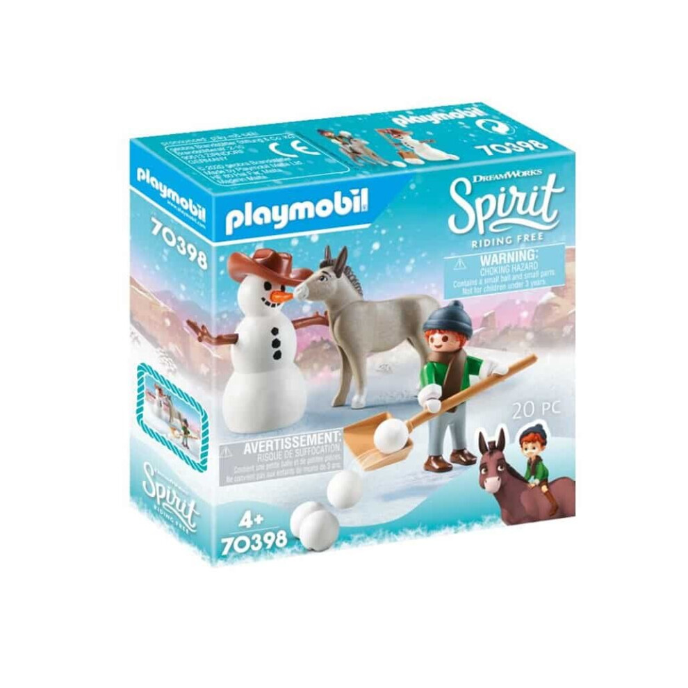 Playmobil Dreamworks Spirit 70398 Snowman With Snips And Senor Carrots