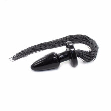 Black, Tasseled Butt Plug