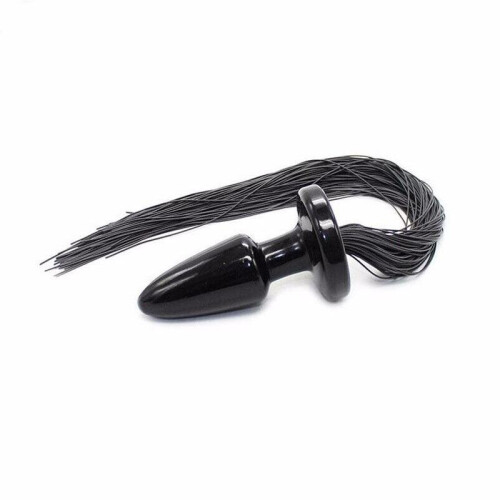 Black, Tasseled Butt Plug