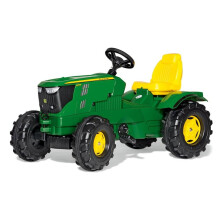 Rolly Toys John Deere 6210R Farmtrac Pedal Tractor For 3 - 8 Year Old Kids-Green