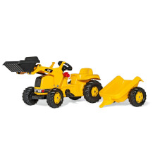 Rolly Toys Rolly Kid Caterpillar JCB Tractor With Front Loader & Trailer For 2.5- 5 Year Old - Yellow