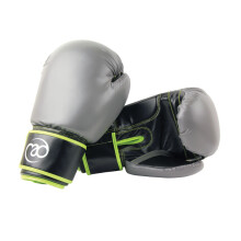 Fitness Mad PVC Sparring Gloves Green/Grey Boxing Gloves 10oz-14oz
