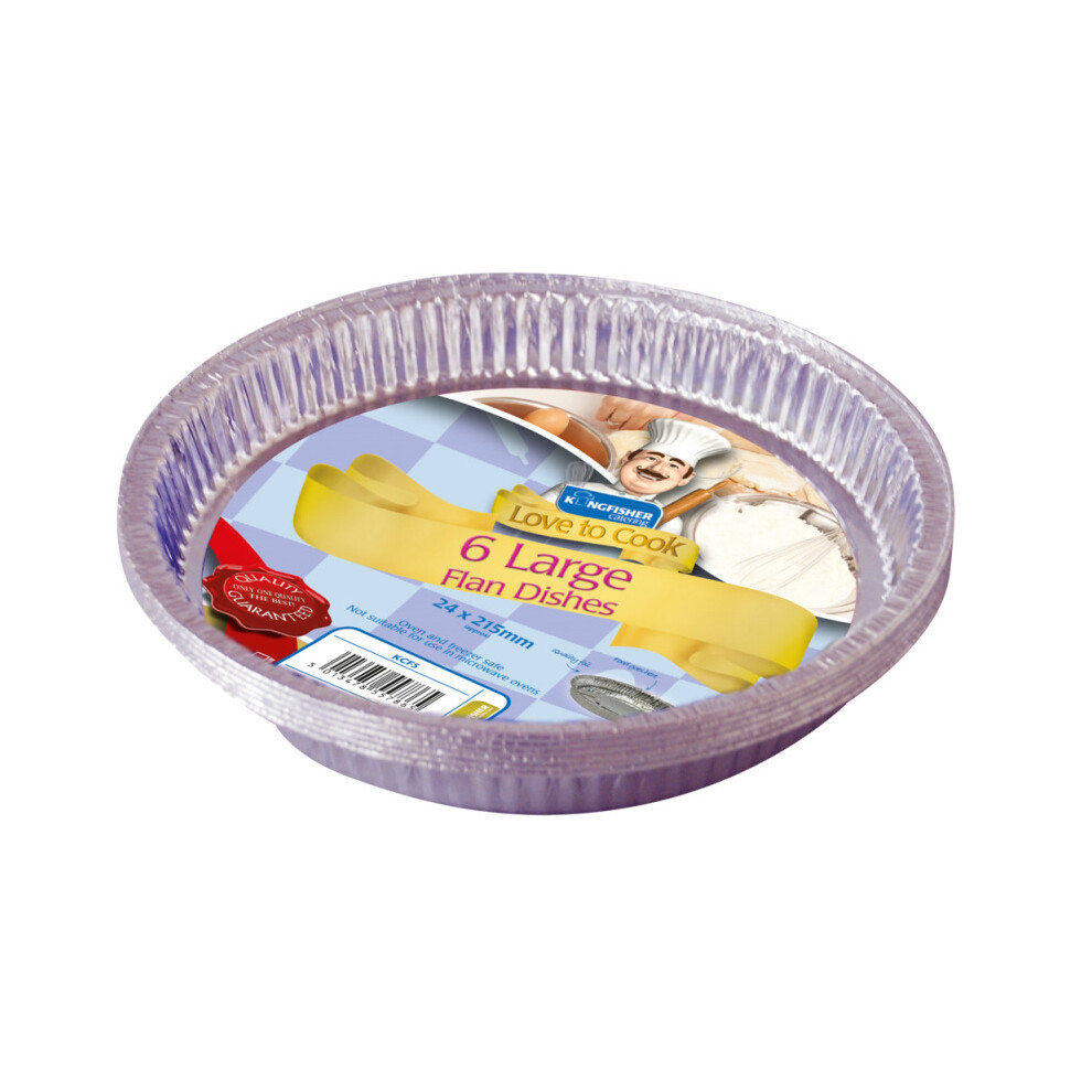 Kingfisher 6 Pack Of Large Foil Flan Dishes 2.4 x 21.5cm