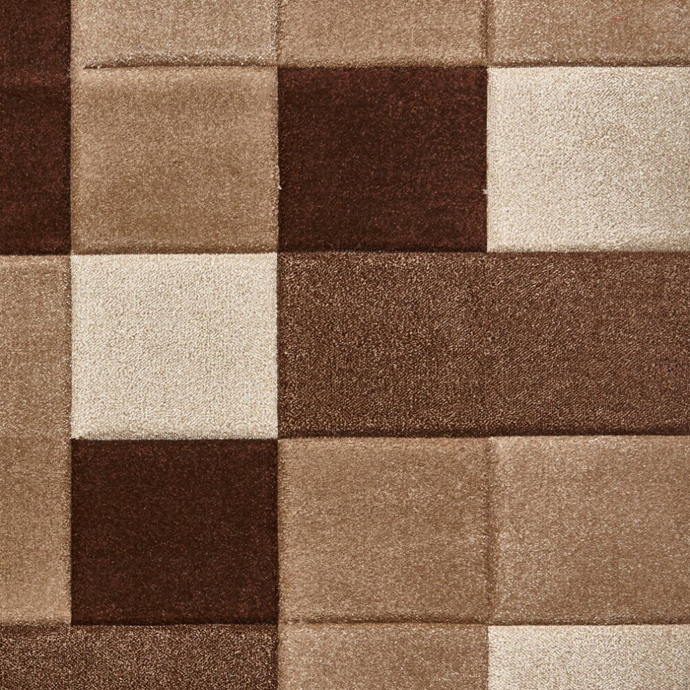 Brooklyn Hallway Runners 646 in Beige and Brown Thick Soft Mats 60x230cm