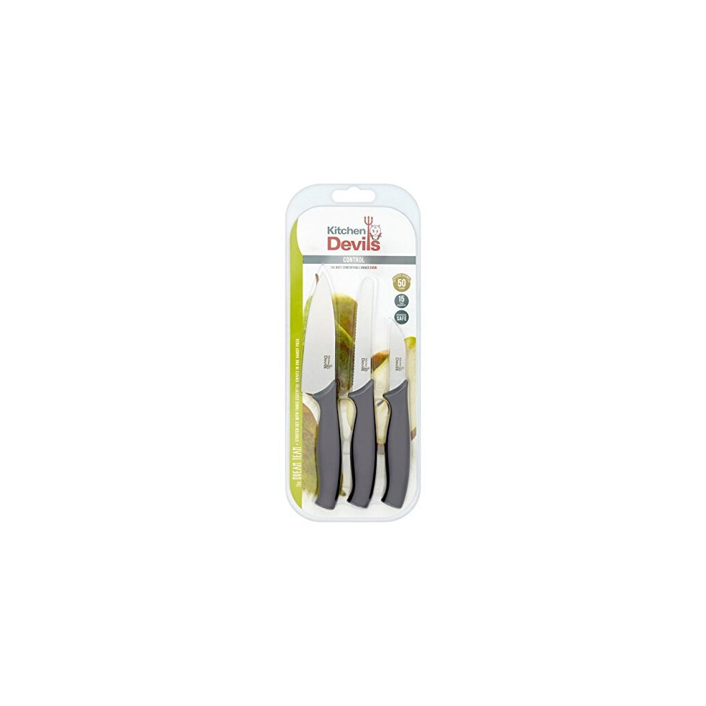 Kitchen Devils Control Starter Set, Stainless Steel, Black, 3 PCE