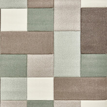 Brooklyn Hallway Runners 646 in Beige and Green Thick Soft Mats 60x230cm