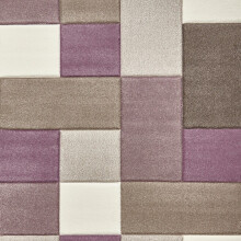 Brooklyn Hallway Runners 646 in Beige and Purple Thick Soft Mats 60x230cm