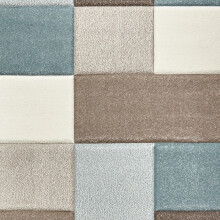 Brooklyn Hallway Runners 646 in Beige and Blue Thick Soft Mats 60x230cm