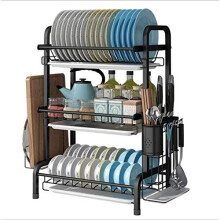 (3 Tier) Stainless Steel Sink Dish Storage Drain Rack