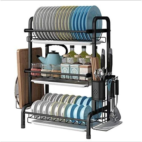 (3 Tier) Stainless Steel Sink Dish Storage Drain Rack