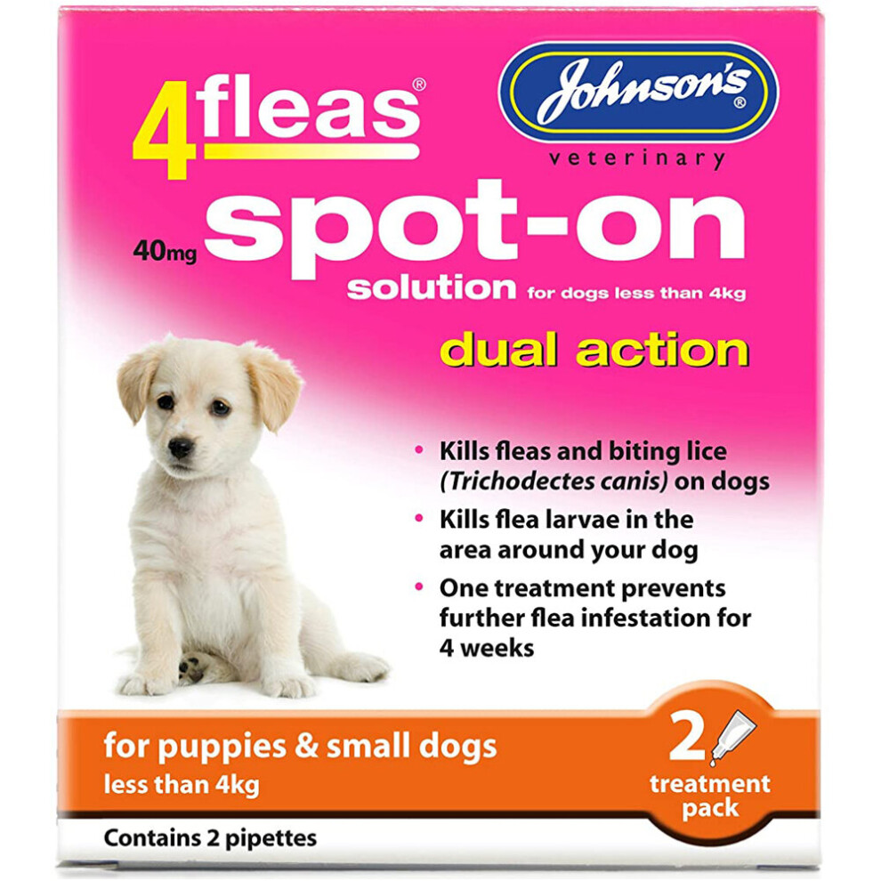 Johnson's 4 Flea Spot-On for Puppy & Small Dog 2 Vial Pack