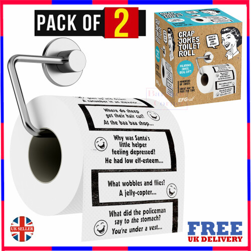 Crap Jokes Toilet Paper Roll Hilarious JokesSecret Santa Xmas Fun Game Gift PACK OF 2 on OnBuy