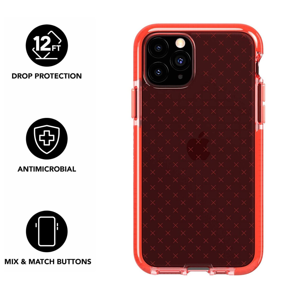 (Coral) Tech21 Evo Check Flexshockâ¢ Slim Protective Case Cover For Apple iPhone 11 PRO