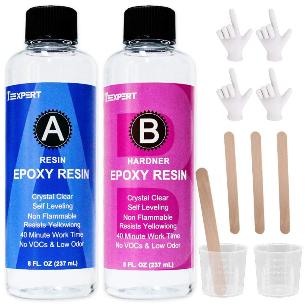 530g Epoxy Resin Crystal Clear Kit for Jewelry DIY Art Craft Resin Coating Epoxy Crystal Clear Easy Cast Non Toxic Resin Glue Pour Accessories