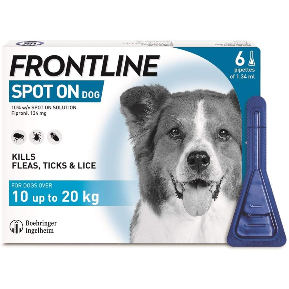 Frontline Spot On Medium Dog 10-20kg 6 Pipettes