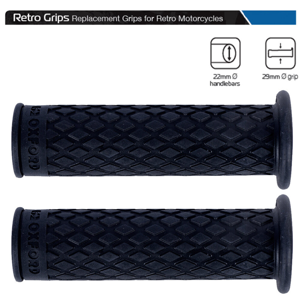 Oxford Motorcycle Handlebar Retro Grips 119Mm Motorbike 5030009146206