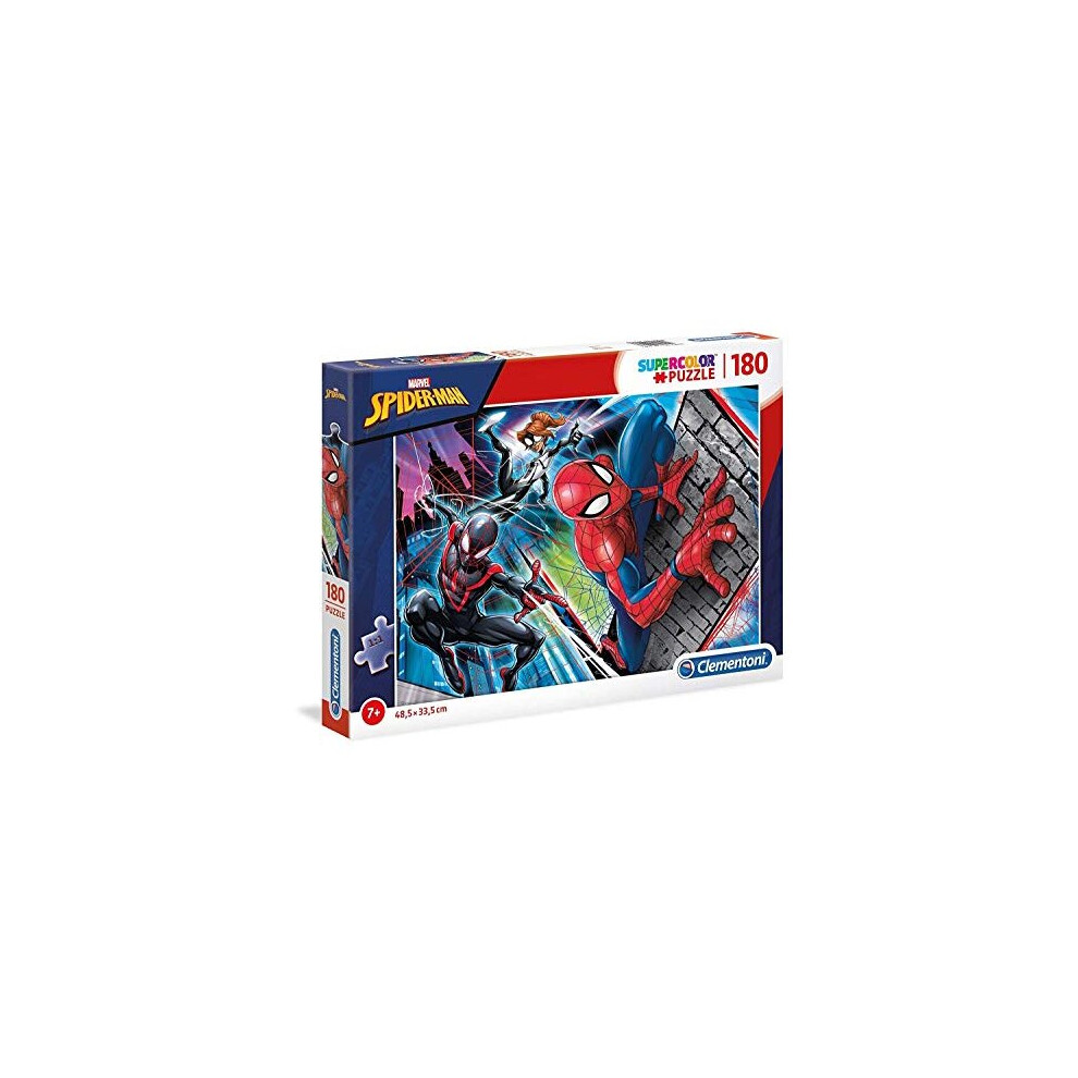 New Clementoni 29293 Spiderman 29293-Supercolor Jigsaw Puzzle Man-180 Pieces, Multi-Coloured