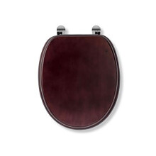 Croydex Solid Wood Toilet Seat, Mahogany - Chrome Fitting